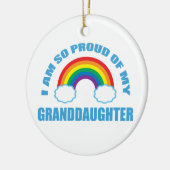 Trots op mijn kleindochter Rainbow Christmas Keramisch Ornament (Links)