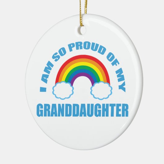 Trots op mijn kleindochter Rainbow Christmas Keramisch Ornament (Links)