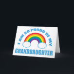 Trots op mijn kleindochter Rainbow Grandparent Kaart<br><div class="desc">Ik ben zo trots op mijn kleindochter kaart voor de Gay Pride grootouders. Grote ondersteunende kaart voor een trotse LGBTQ opa of oma om aan hun kleinkind te geven.</div>
