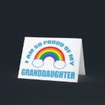 Trots op mijn kleindochter Rainbow Grandparent Kaart<br><div class="desc">Ik ben zo trots op mijn kleindochter kaart voor de Gay Pride grootouders. Grote ondersteunende kaart voor een trotse LGBTQ opa of oma om aan hun kleinkind te geven.</div>