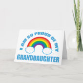 Trots op mijn kleindochter Rainbow Grandparent Kaart (Voorkant)