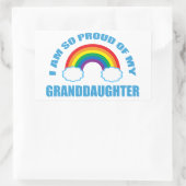 Trots op mijn kleindochter Rainbow Grandparent Rechthoekige Sticker (Tas)