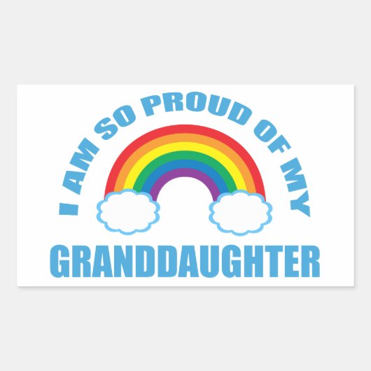 Trots op mijn kleindochter Rainbow Grandparent Rechthoekige Sticker (Voorkant)