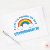 Trots op mijn kleindochter Rainbow Grandparent Rechthoekige Sticker (Envelop)