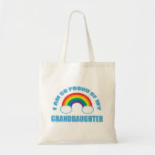 Trots op mijn kleindochter Rainbow Grandparent Tote Bag (Voorkant)