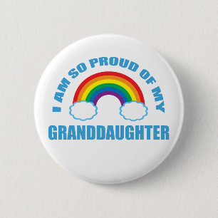 Trots op mijn kleindochter Rainbow Ronde Button 5,7 Cm