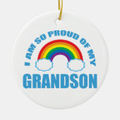 Trots op mijn kleinzoon Rainbow Christmas Keramisch Ornament (Voorkant)