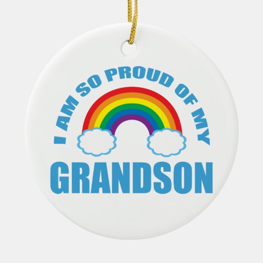 Trots op mijn kleinzoon Rainbow Christmas Keramisch Ornament (Voorkant)