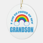 Trots op mijn kleinzoon Rainbow Christmas Keramisch Ornament (Links)