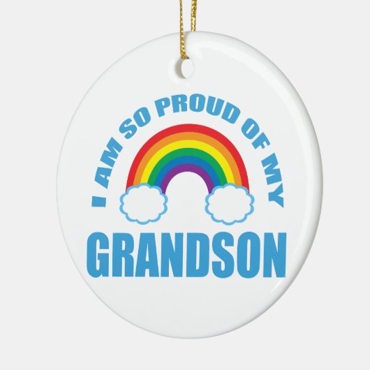 Trots op mijn kleinzoon Rainbow Christmas Keramisch Ornament (Links)