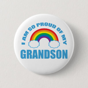 Trots op mijn kleinzoon Rainbow grootouders Ronde Button 5,7 Cm