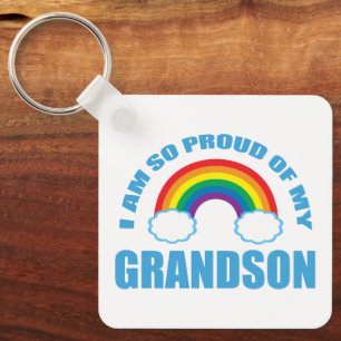 Trots op mijn kleinzoon Rainbow grootouders Sleutelhanger