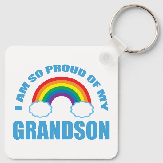 Trots op mijn kleinzoon Rainbow grootouders Sleutelhanger (Achterkant)