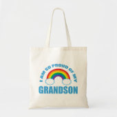 Trots op mijn kleinzoon Rainbow grootouders Tote Bag (Voorkant)
