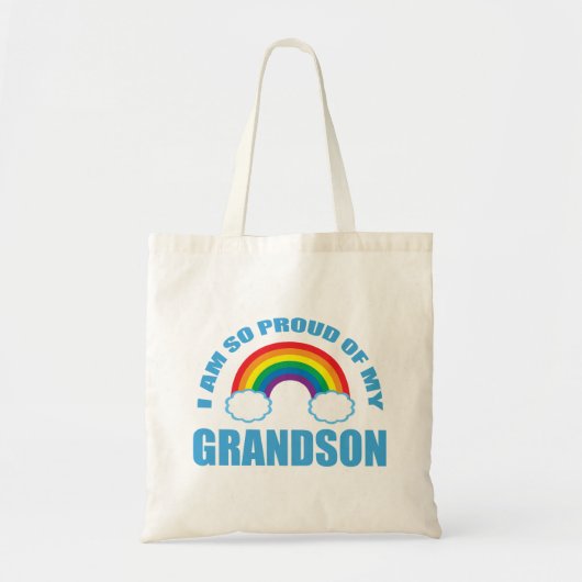 Trots op mijn kleinzoon Rainbow grootouders Tote Bag (Voorkant)