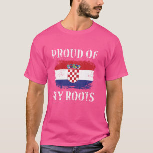 Trots op mijn Kroatische roots Kroatische vlag Kro T-shirt