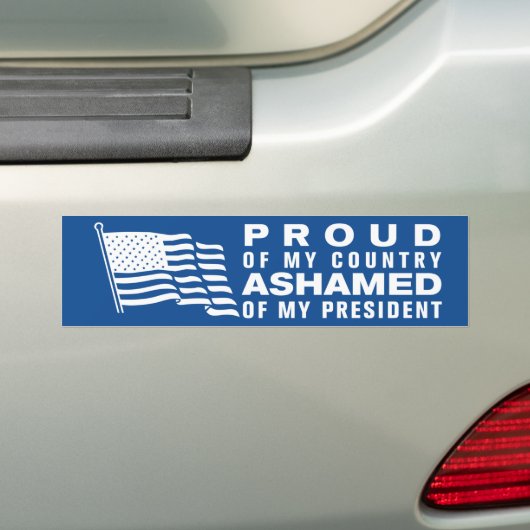 Trots op mijn land, beschaamd over mijn President Bumpersticker (Op auto)