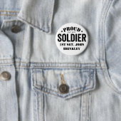 Trots op mijn soldaat met naam ronde button 5,7 cm (In situ)