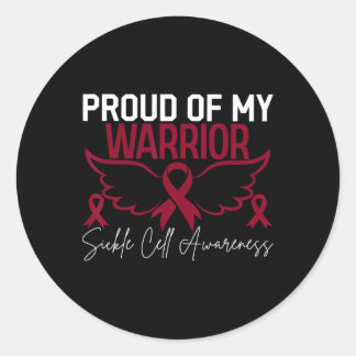 Trots op mijn Warrior Sickle Cell Awareness-motiva Ronde Sticker