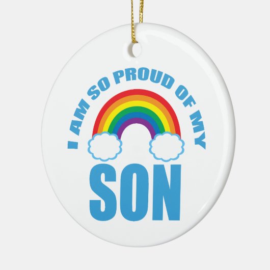 Trots op mijn zoon Rainbow Gay Pride Kerstmis Keramisch Ornament (Links)