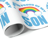 Trots op mijn zoon Rainbow Gay Pride Ouder Cadeaupapier (Rol Hoek)