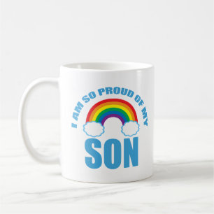 Trots op mijn zoon Rainbow Gay Pride Ouder Koffiemok