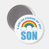 Trots op mijn zoon Rainbow Gay Pride Ouder Magneet (Voorkant / Achterkant)