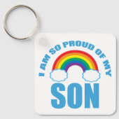 Trots op mijn zoon Rainbow Gay Pride Ouder Sleutelhanger (Voorkant)