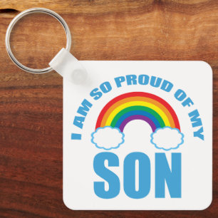Trots op mijn zoon Rainbow Gay Pride Ouder Sleutelhanger