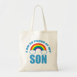 Trots op mijn zoon Rainbow Gay Pride Ouder Tote Bag