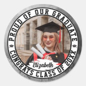 Trots op onze afgestudeerde Trendy Afstudeerfoto C Ronde Sticker (Voorkant)