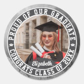 Trots op onze afgestudeerde Trendy Afstudeerfoto C Ronde Sticker (Voorkant)