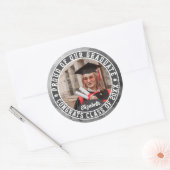 Trots op onze afgestudeerde Trendy Afstudeerfoto C Ronde Sticker (Envelop)