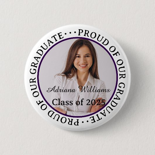 Trots op onze Afstuderen 2025 Modern Afstuderen Fo Ronde Button 5,7 Cm (Voorkant)