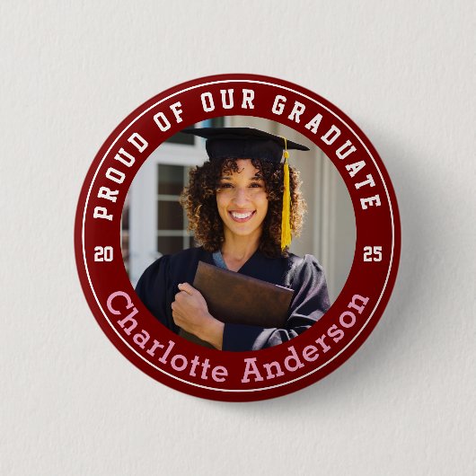 Trots op onze Afstuderen foto Ronde Button 5,7 Cm (Voorkant)