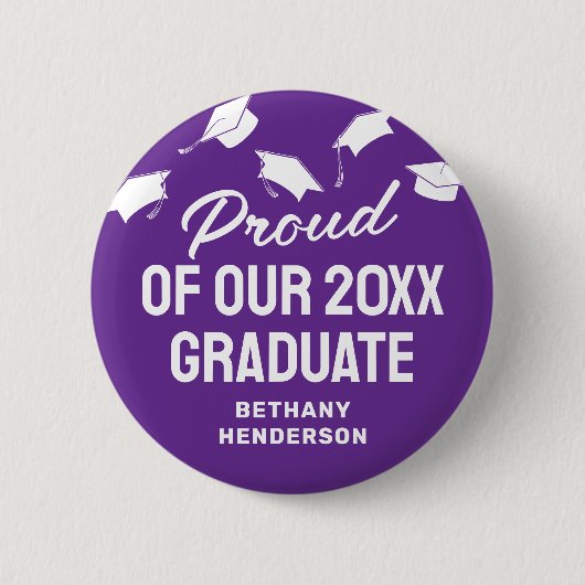 Trots op onze Afstuderen Paarse 2025 Ronde Button 5,7 Cm (Voorkant)