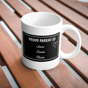 Trots op ouders met aangepaste namen koffiemok