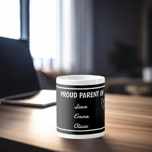 Trots op ouders met aangepaste namen koffiemok