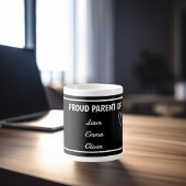 Trots op ouders met aangepaste namen koffiemok