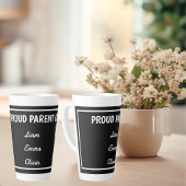 Trots op ouders met aangepaste namen latte mok