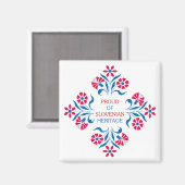 Trots op Sloveens Erfgoed Vierkante Magneet (Voorkant / Achterkant)