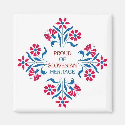 Trots op Sloveens Erfgoed Vierkante Magneet (Voorkant)