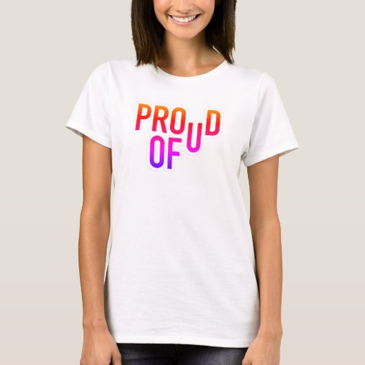 Trots op tekst T-shirt - Vier uw prestaties! (Voorkant)