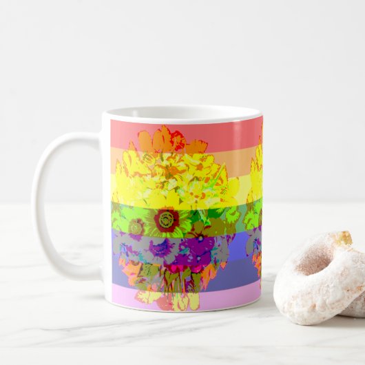 Trots op volle bloei koffiemok (Met donut)