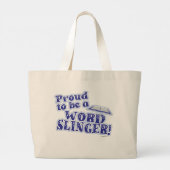 Trots op Word Slinger Writer Life Motto Grote Tote Bag (Achterkant)