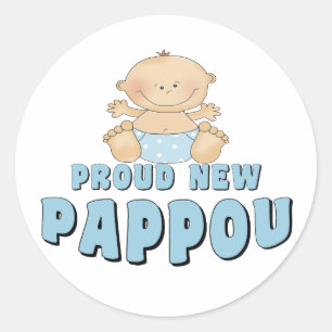 TROTS OPROUD NIEUWE Pappou Jongen Ronde Sticker