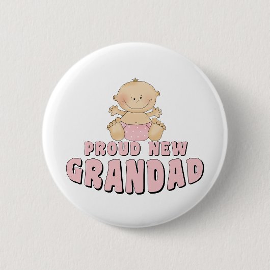 TROTS OPROUDE Opa Meisje Ronde Button 5,7 Cm (Voorkant)