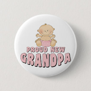 TROTS OPROUWELIJKE Opa Meisje Ronde Button 5,7 Cm