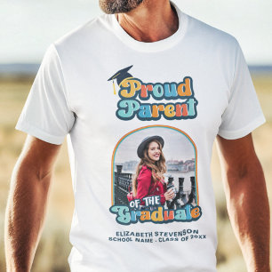 Trots Ouder van de afstuderen foto groovy retro T-shirt