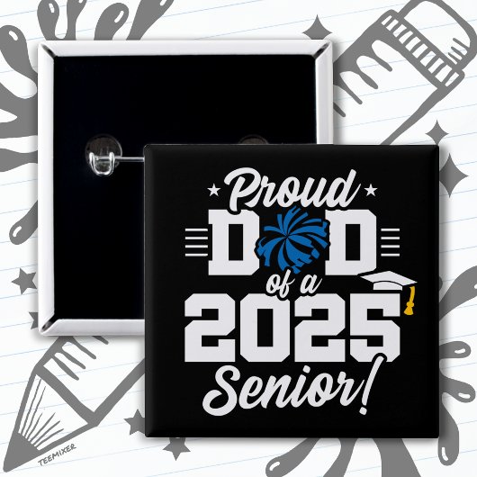 Trots Pap Cheerleader Class van 2025 Cheer Senior Vierkante Button 5,1 Cm